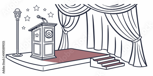 vector illustration of a stage