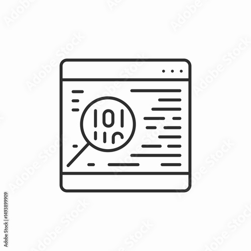 code analysis browser icon sign vector