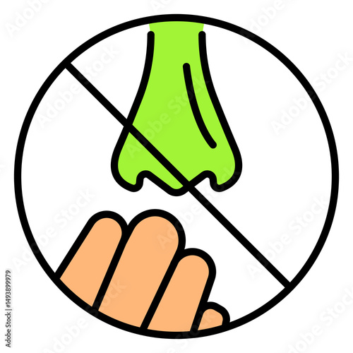 Avoid Touching Nose Cleanliness Vector Icon Design