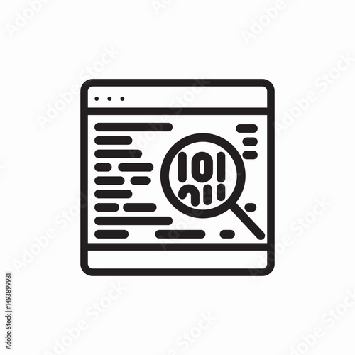 code analysis icon icon sign vector