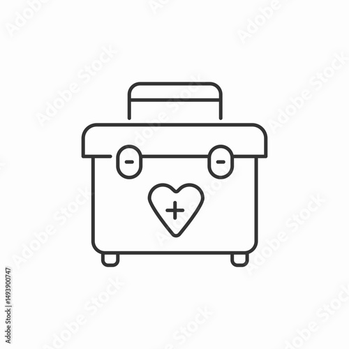 doctor medical bag organ transportation icon sign vector