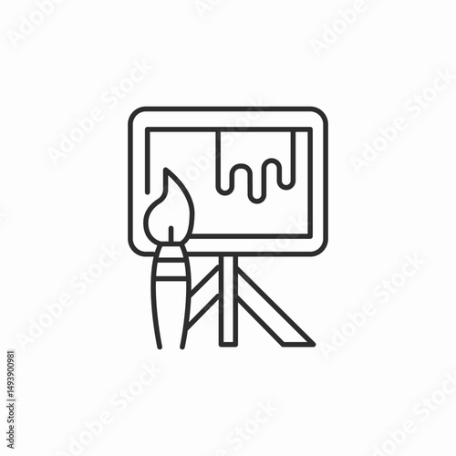 easel brush painting icon sign vector