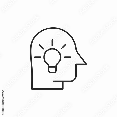head with bulb idea new innovation icon sign vector