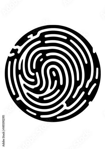 a black silhouette vector icon of a fingerprint