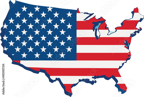 Distressed grunge-style American flag vector illustration - grunge American flag, generative AI