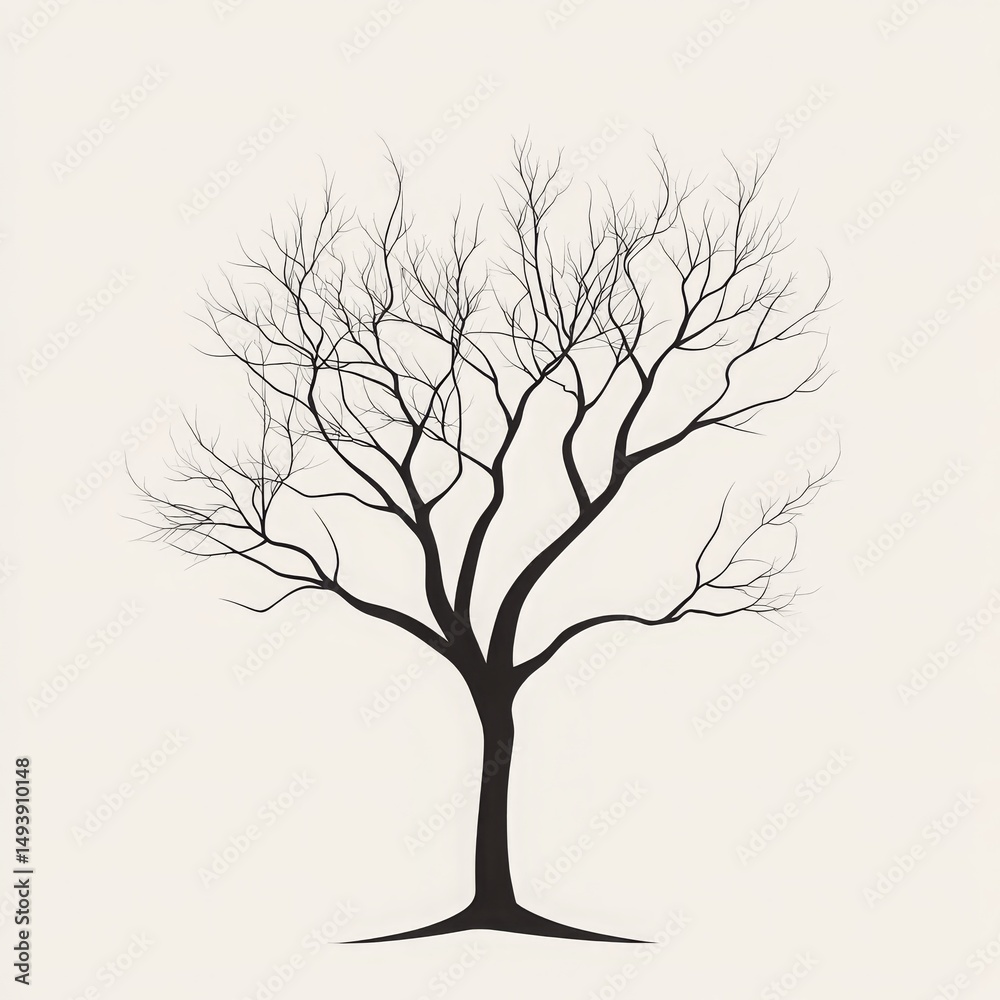 Obraz premium tree vector, flat minimalist, simple shape, white background, no gradients