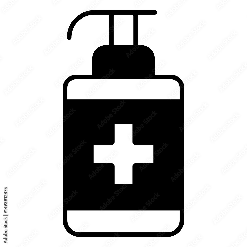 Fototapeta premium Sanitizer Bottle Vector Icon Indicating Infection Control