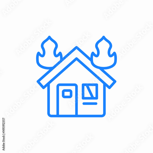 burning house icon sign vector