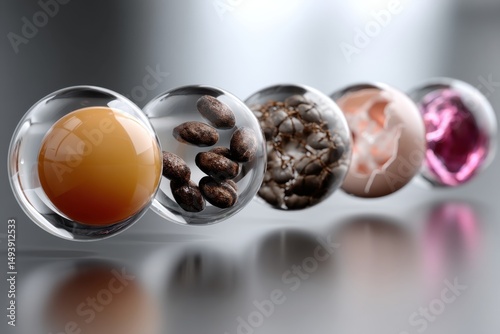 A visually striking image portraying various representations of coffee, capturing the essence of choice, flavor, and the sensorial journey of caffeine enjoyment.