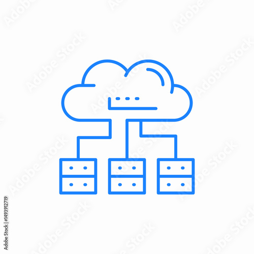 cloud computing multiple icon sign vector