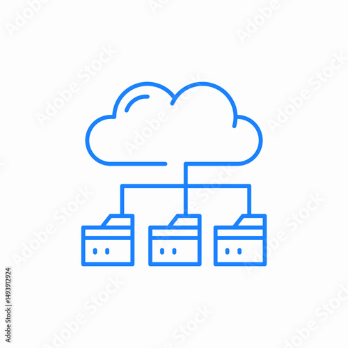 cloud folder multiple icon sign vector