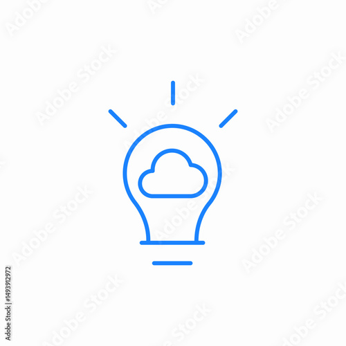 cloud idea icon sign vector