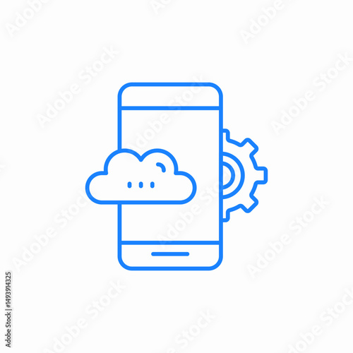 mobile cloud settings icon sign vector