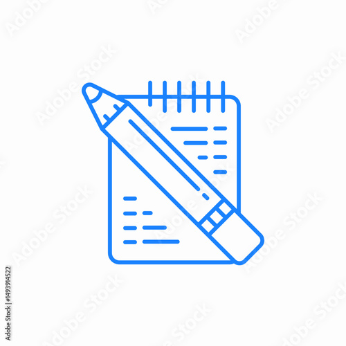 notepad pencil icon sign vector