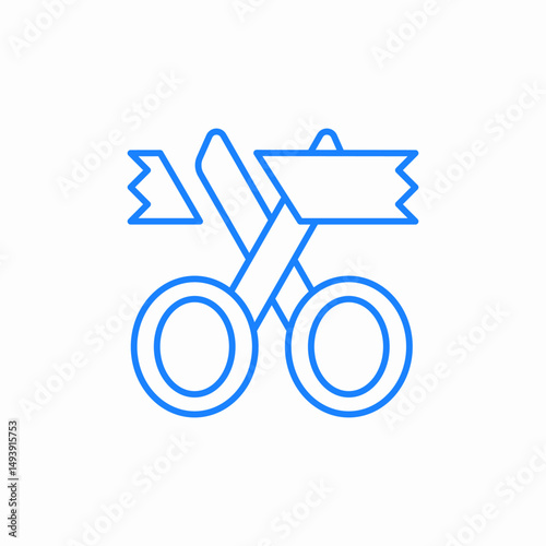 ribbon cutting icon sign vector
