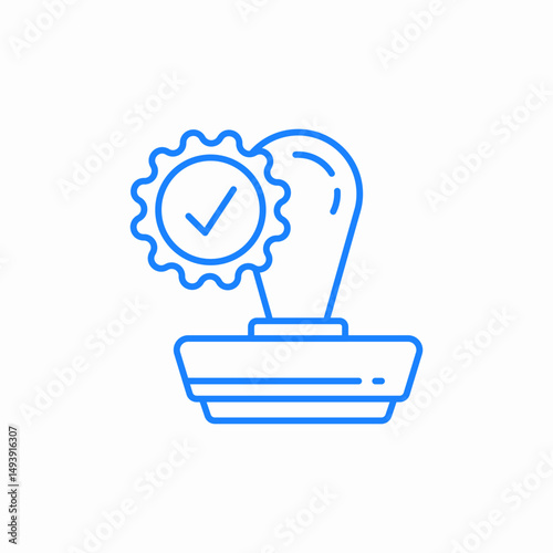 stamp approved icon sign vector
