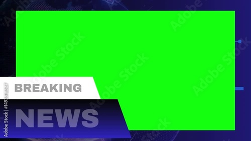 News Broadcast Graphic with Breaking News and Image Placeholder on Green Screen