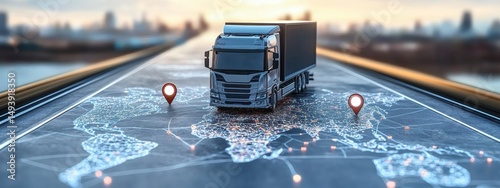 Logistics management and transportation network tracking on digital touchscreen map interface for supply chain coordination
