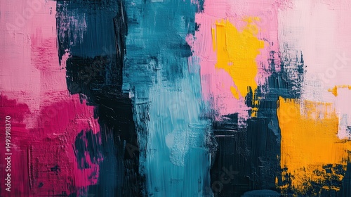 Abstract painting with bold colors