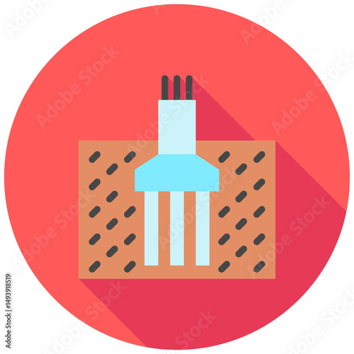 Foundation Pile mini illustration rounded flat color icon, use for civil engineering, industry, construction, UI, UX kit, app and web development, digital or print.