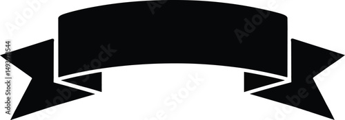 Simple black ribbon banner design element