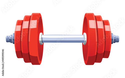 red dumbbell for strength training exercises