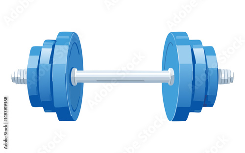 blue dumbbell for strength training