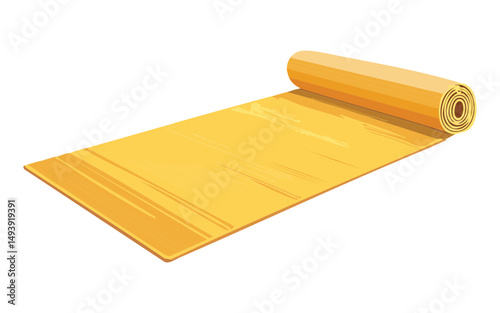 flat bright yellow yoga mat for exercise routine