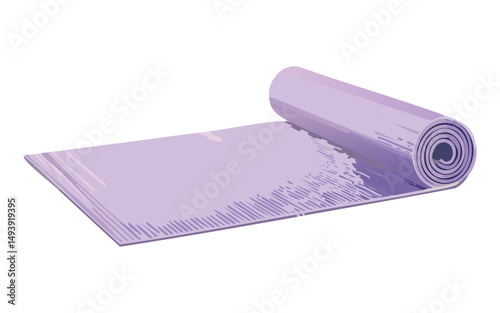 unrolled light purple yoga mat for home workout