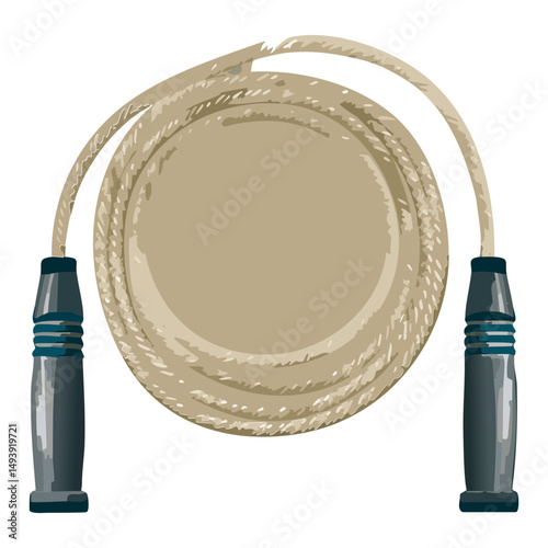 Rolled Up Skipping Rope for Workout and Fitness