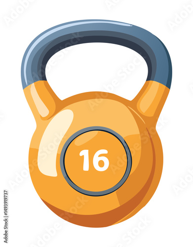Sixteen Kilogram Yellow Kettlebell for Strength Workout