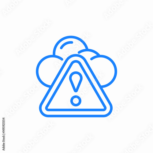 cloud alert icon sign vector