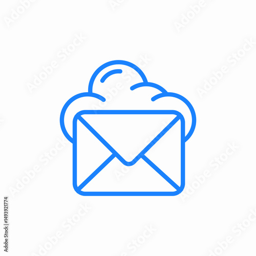 cloud mail icon sign vector