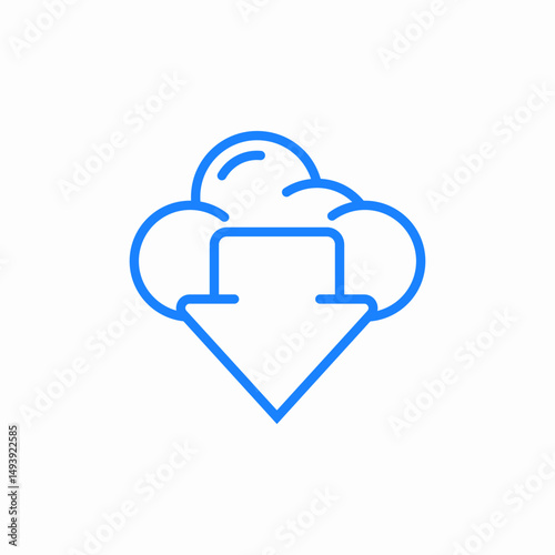 download from cloud icon sign vector
