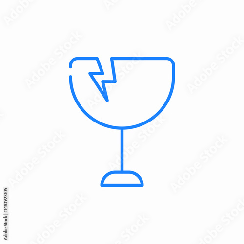 fragile cracked icon sign vector
