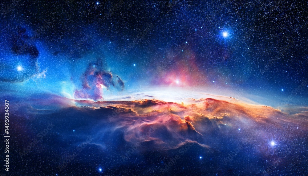 Fototapeta premium cosmic nebula with space background galaxy and stars