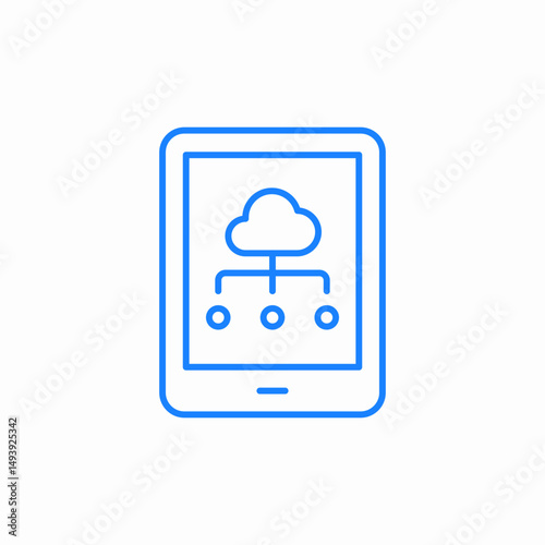tablet cloud icon sign vector