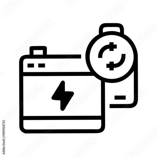 Vector silhouette design battery replacement service icon
