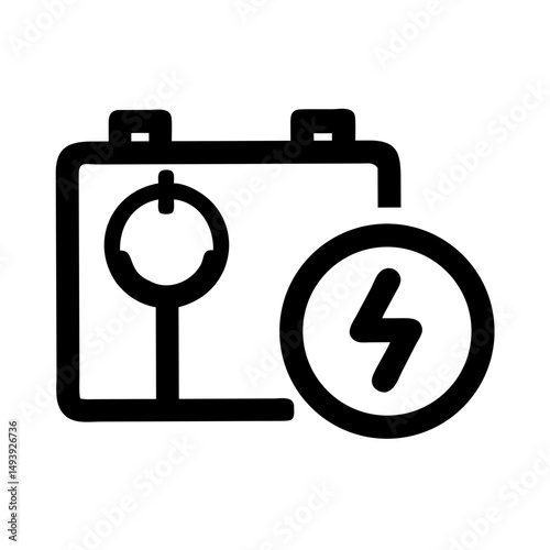 Vector silhouette design battery replacement service icon