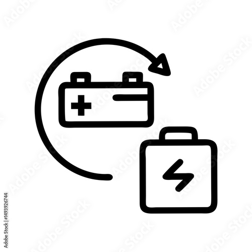Vector silhouette design battery replacement service icon