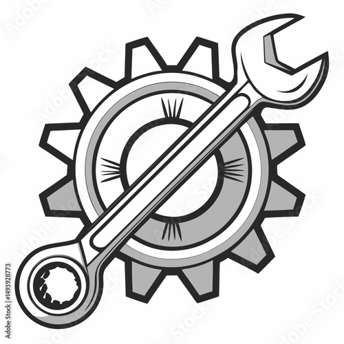 Wrench and gear mechanical engineering maintenance repair tools