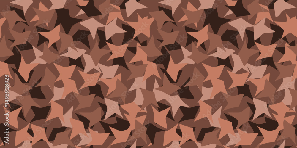 Fototapeta premium Abstract shapes background or texture in shades of brown. Seamless pattern with randomly arranged elements. Vector design for printing on fabric and paper. Endless wallpaper, backdrop, wrapping paper.