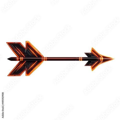 Futuristic Arrow with High Definition Precision Isolated on Transparent Background