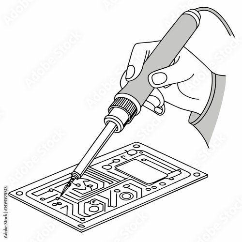 Hand soldering a circuit board electronic repair technology