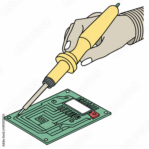Hand soldering a circuit board electronic repair technology