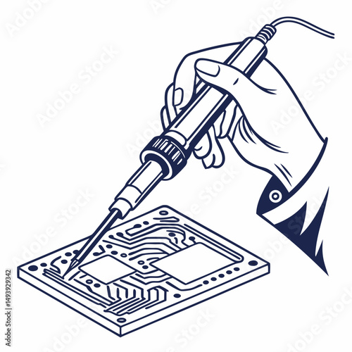 Hand soldering a circuit board electronic repair technology