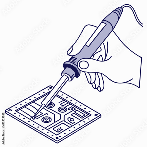 Hand soldering a circuit board electronic repair technology