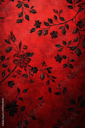 Red floral pattern