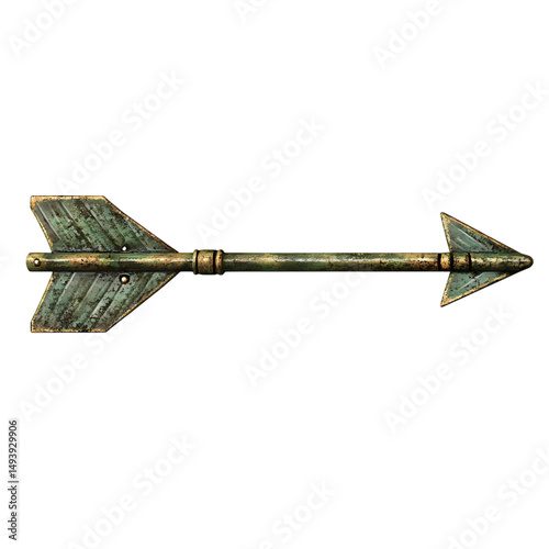 Artistic Arrow with Rich Textured Details in Vibran Isolated on Transparent Background