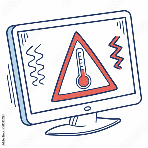 Computer screen overheating warning alert high temperature